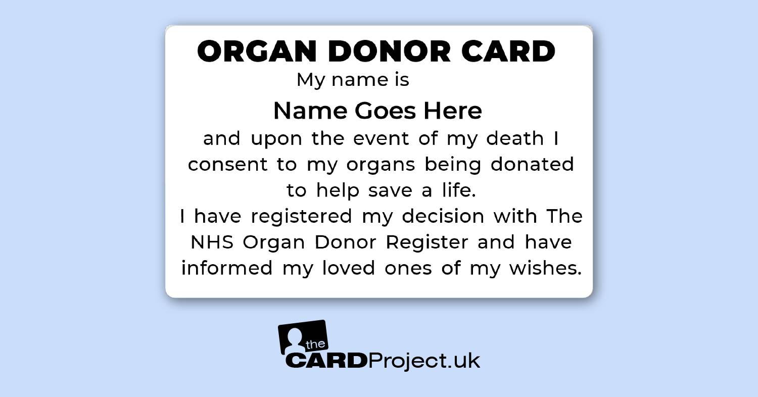 Organ Donor Mono ID Card (FRONT)